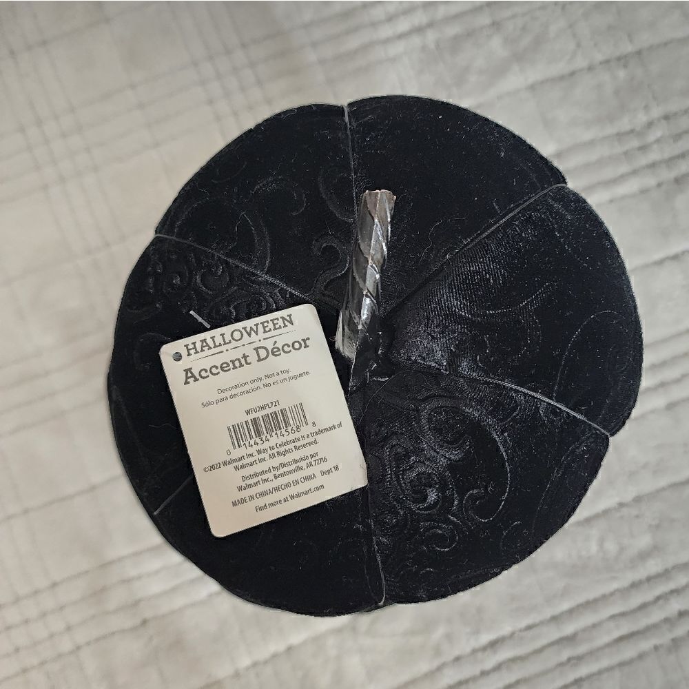 Nwt Black Fabric Hallowen Decorative Stacked Pumpkin - Picture 3 of 7